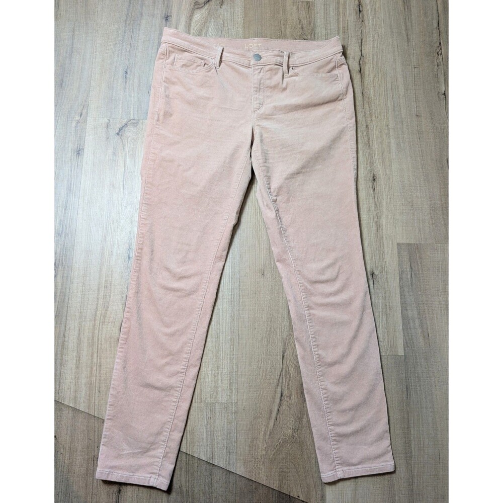 Ann Taylor Loft Size 12 Corduroy Jeans Modern Skinny Dusty Rose Stretch Casual - Picture 2 of 8